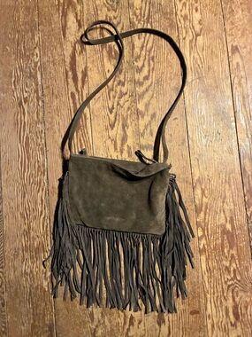 Fringed Suede Crossbody Bag